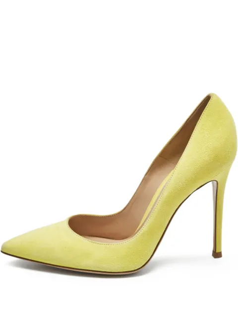 Gianvito Rossi suede heel pumps 10.5 Yellow 1187524