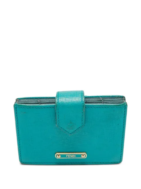 Fendi Pre-Owned textured leather card holder Green 1192277
