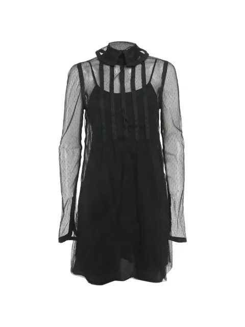Fendi Pre-Owned mesh long-sleeve mini dress Black 1215956