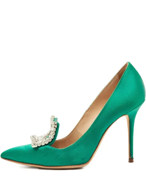 Manolo Blahnik Borlak crystal pumps Green 1172428