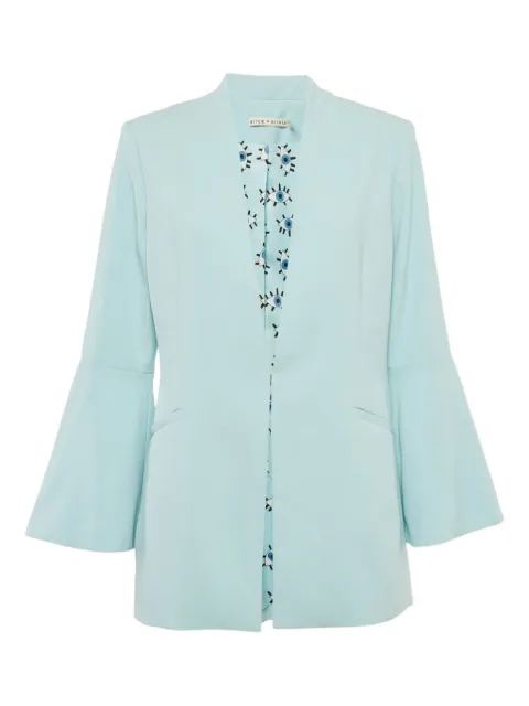 alice + olivia collarless blazer Blue 1207611