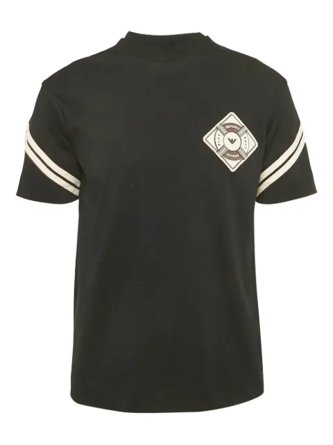 Emporio Armani Pre-Owned logo-appliqué short-sleeve T-shirt Black 1194583