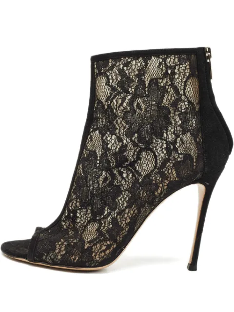 Gianvito Rossi lace open-toe ankle boots Black 1189830