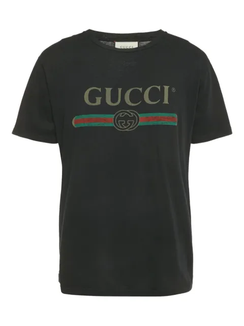 Gucci Pre-Owned logo-print T-shirt Black 1193383