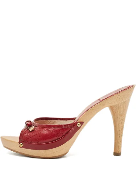 Christian Dior Pre-Owned bow-detail sandals Red 1231678