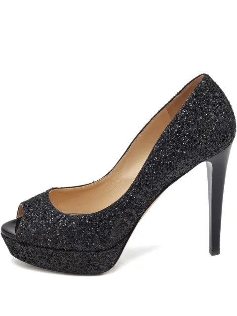 Jimmy Choo Pre-Owned Dahlia glitter pumps Black 1166814