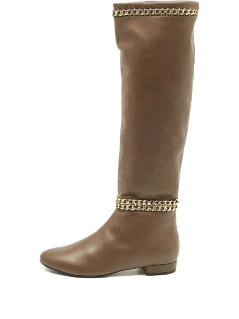 Le Silla chain-detail leather boots Brown 1170283
