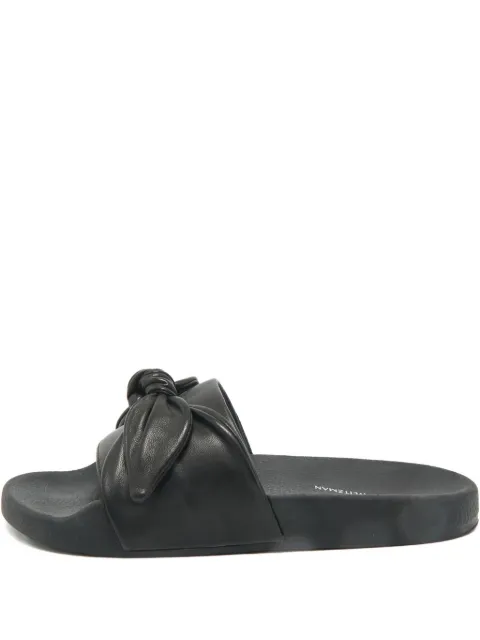 Stuart Weitzman bow leather slides Black 1211343
