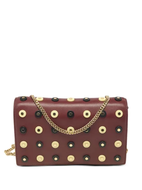 DVF Diane von Furstenberg studded soiree leather clutch Red 1234215