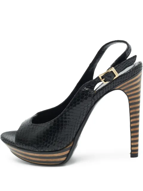 Fendi Pre-Owned python embossed-leather sandals Black 1231742