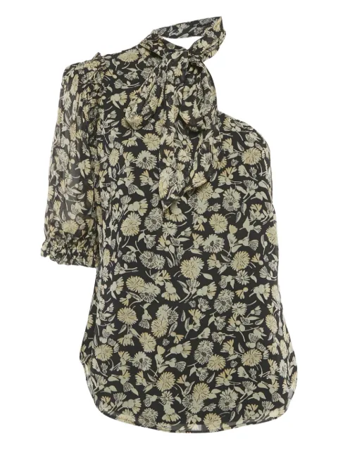 Polo Ralph Lauren Vintage floral-print one-shoulder top Black 1221488