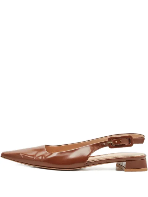 Gianvito Rossi Lindsay pointed-toe slingback pumps Brown 1174390