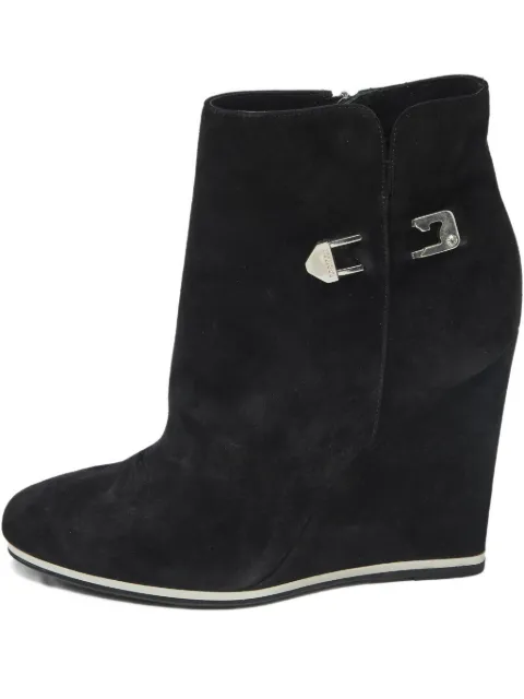 Le Silla wedge suede ankle boots Black 1234213