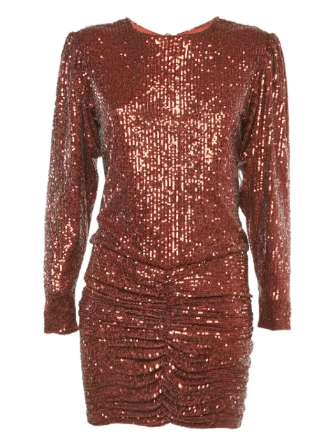 Retrofete sequin ruched mini dress Brown 1219636