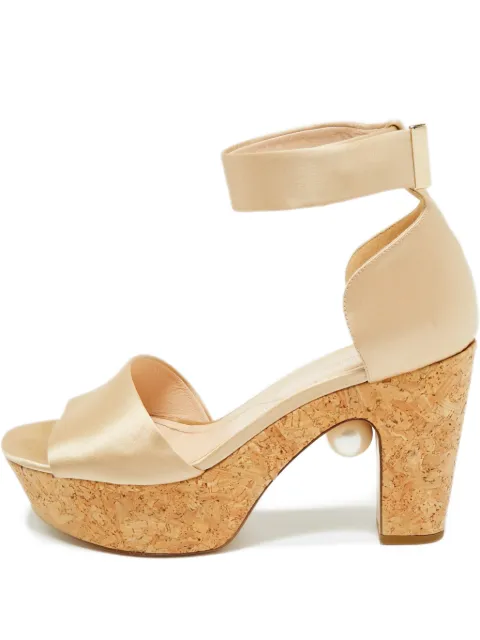 Nicholas Kirkwood satin-effect platform sandals Neutrals 1185700