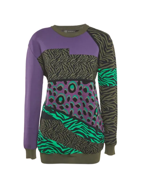 Versace Pre-Owned animal-print jersey top Purple 1189938