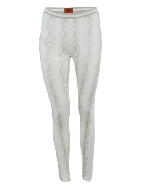 Missoni Pre-Owned patterned rib-knit trousers White 1209025