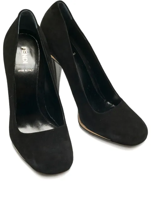 Fendi Pre-Owned suede round-toe pumps Black 1219232