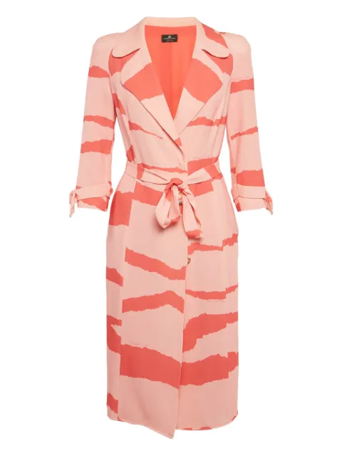 Elisabetta Franchi abstract-print belt midi dress Orange 1203863