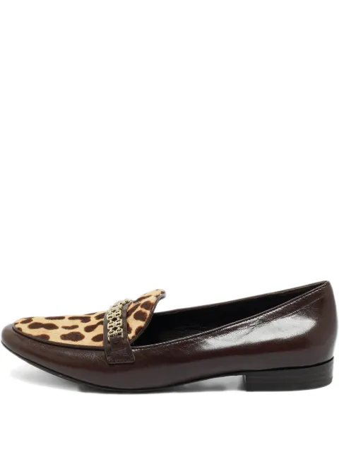 Tory Burch calf hair chain loafers Brown 1222751