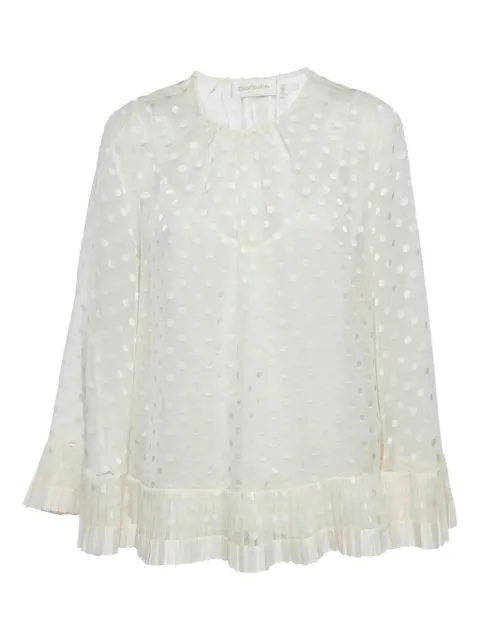 ZIMMERMANN dotted pleated top White 1204880