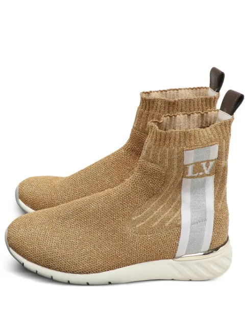 Louis Vuitton Pre-Owned knit high-top shoes Gold 1145896