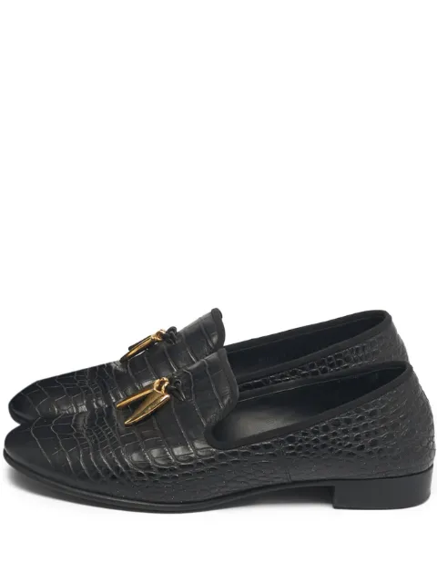 Giuseppe Zanotti Vintage crocodile-embossed leather loafers Black 1217992