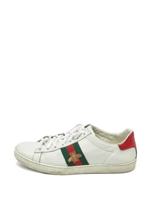 Gucci Pre-Owned Ace Bee leather trainers White 1180730