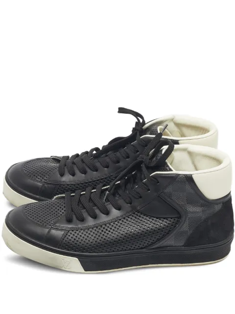 Louis Vuitton Pre-Owned perforated high-top sneakers Black 1192821