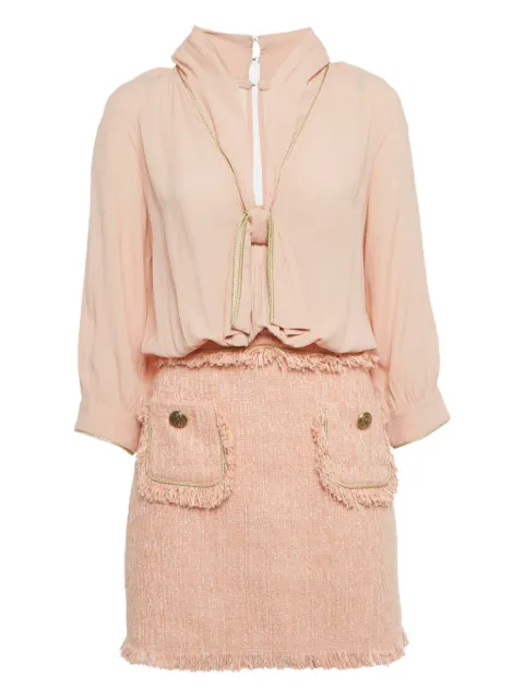 Elisabetta Franchi tweed midi dress Pink 1205300