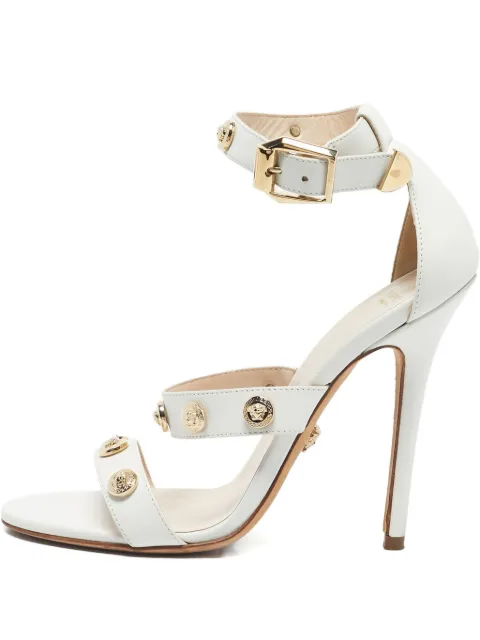 Versace Pre-Owned Medusa studded leather sandals White 1193289