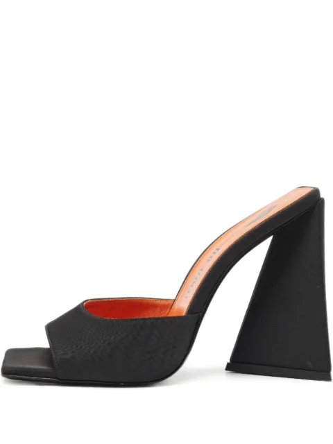 The Attico Devon satin block-heel sandals Black 1191758
