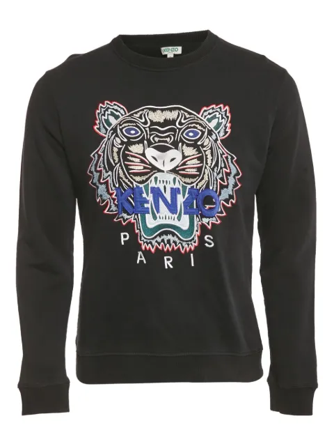 Kenzo Pre-Owned Tiger-embroidery crew-neck sweatshirt Black 1195833