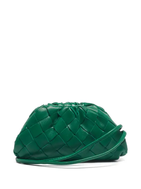 Bottega Veneta Pre-Owned The Pouch Intrecciato-leather clutch bag Green 1201215