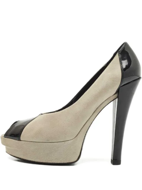 Louis Vuitton Pre-Owned patent-leather platform peep-toe pumps Neutrals 1194782