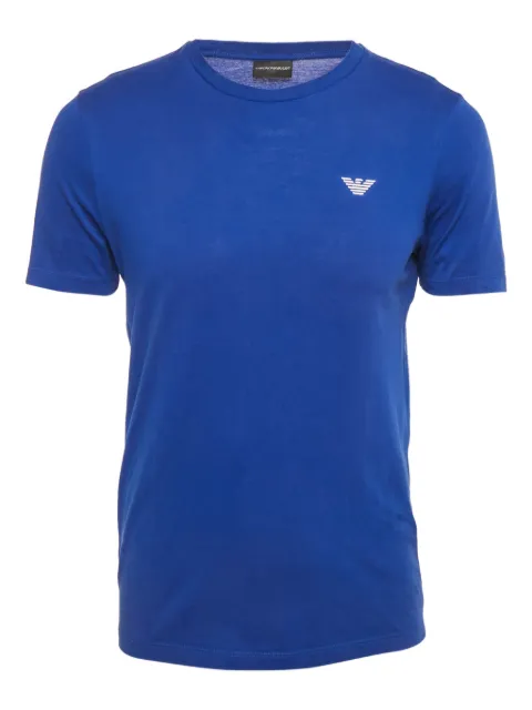 Emporio Armani Pre-Owned embroidered-logo crew-neck T-shirt Blue 1195630