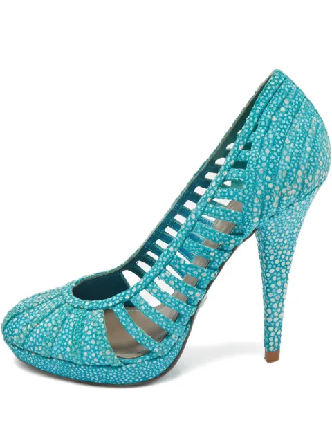 Versace Pre-Owned cut-outs platform pumps Blue 1167016