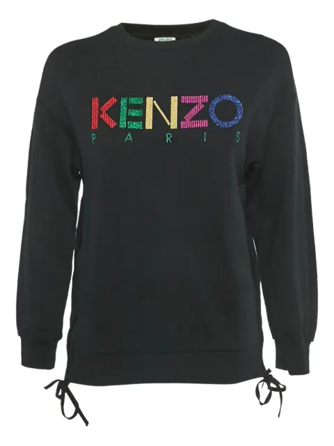 Kenzo Pre-Owned logo-detail side-zip sweatshirt Black 1206400