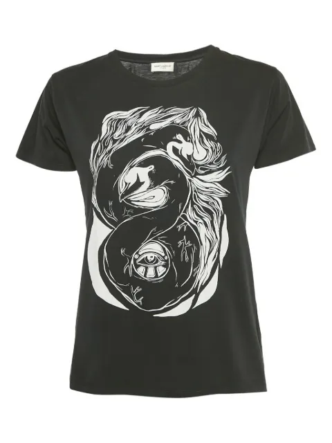 Saint Laurent Pre-Owned x Grimmes graphic-Print T-shirt Black 1230323