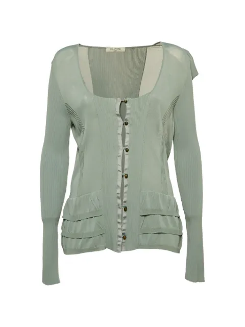 Valentino Garavani Pre-Owned ruffled button jersey cardigan Green 1155174