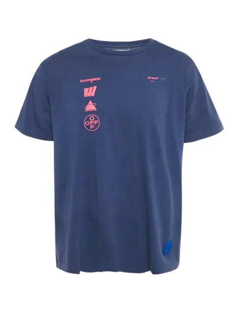 Off-White Pre-Owned graphic-print cotton T-shirt Blue 1206419