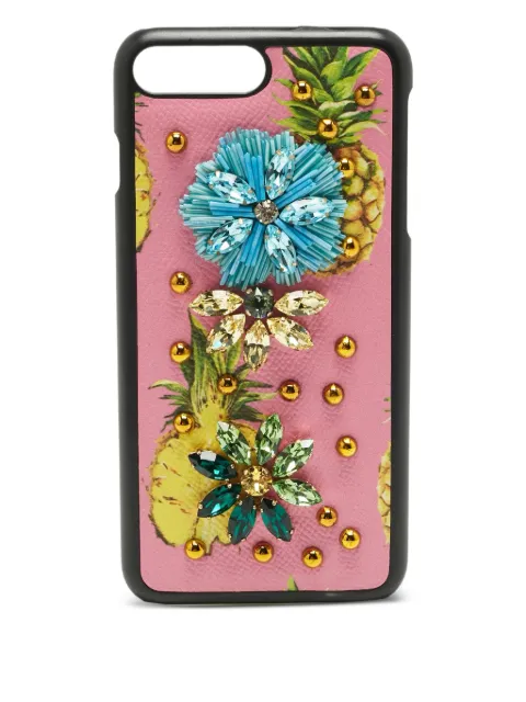 Dolce & Gabbana Pre-Owned fruit-print crystal iPhone 7 Plus phone case Pink 1220783
