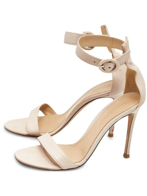 Gianvito Rossi 37 beige ankle-strap calf leather sandals Neutrals 1171421
