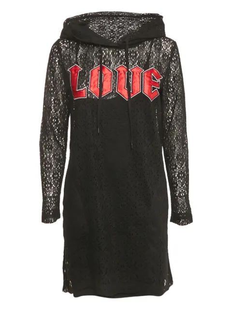 Love Moschino Appliqué hooded dress Black 1194873