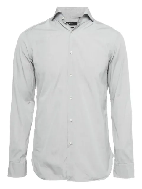 BOSS check long-sleeve shirt Grey 1198008