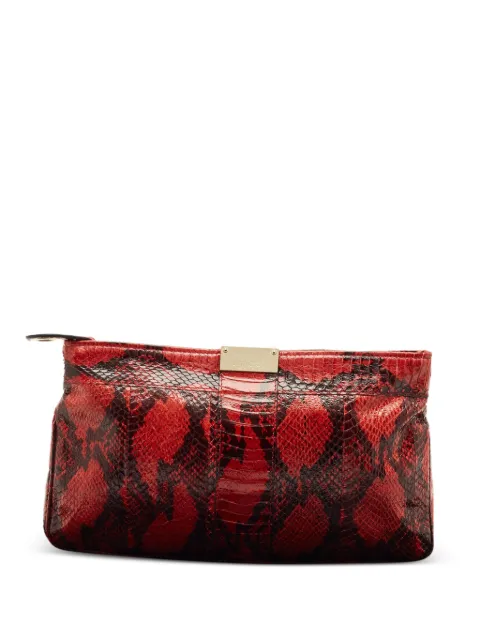 Jimmy Choo Pre-Owned Zulu leather clutch bag Red 1218185