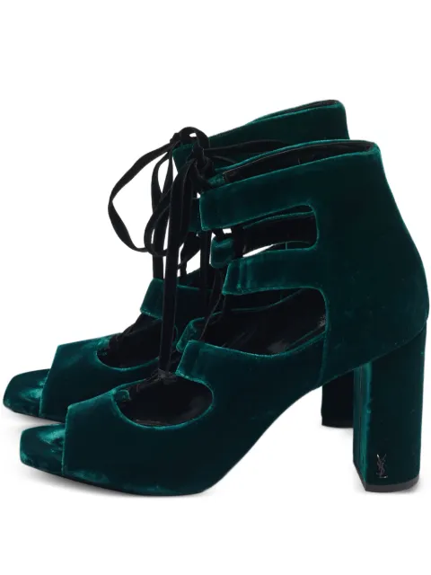 Saint Laurent Pre-Owned Loulou velvet sandals Green 1231929