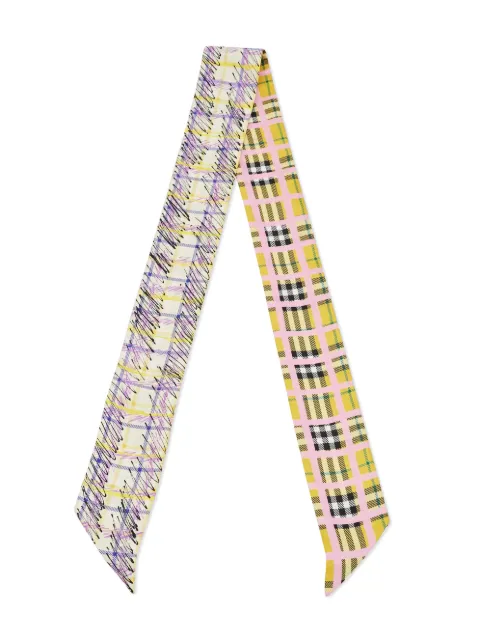 Burberry Pre-Owned silk checked bandeau scarf Yellow 1231480