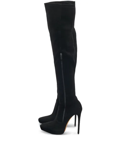 Le Silla Suede platform over-the-knee boots Black 1190717