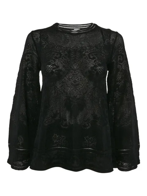 Missoni Pre-Owned flared-pattern long-sleeve blouse Black 1217164
